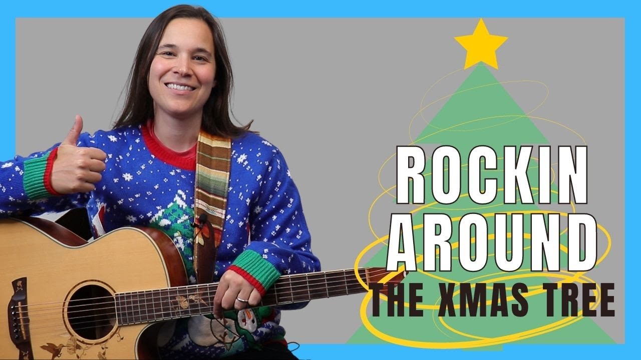 Learn to Strum Rockin Around The Christmas Tree on Guitar // Fun & Peppy Christmas Song