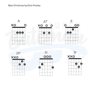 Words and guitar chords to blue christmas