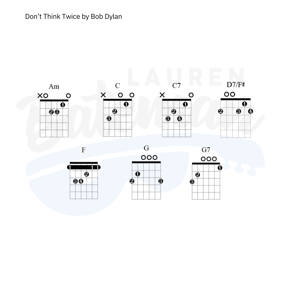 Don't think twice chords in g