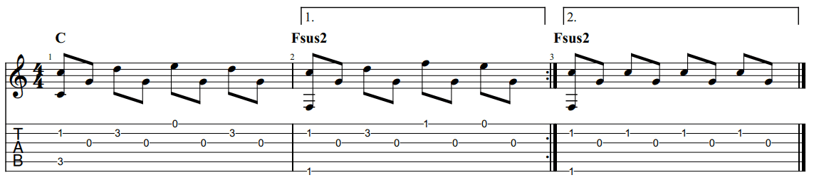 Falling Slowly Fingerpicking Pattern