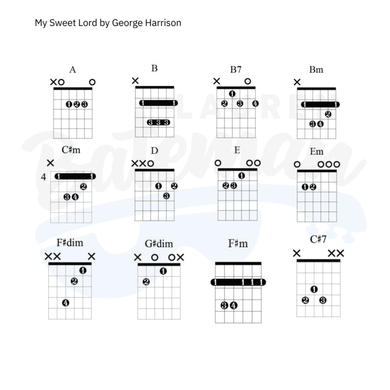My Sweet Lord Chord Chart by Harrison Lauren Bateman Guitar