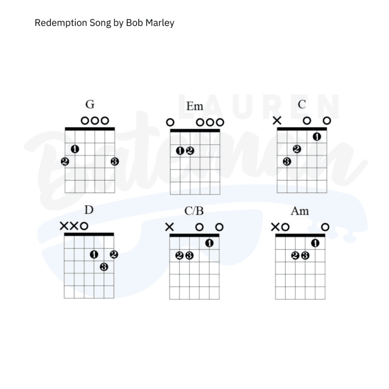 Redemption Song Chord Chart Lauren Bateman Guitar
